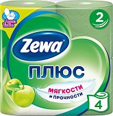 Зева (Zewa) Плюс туалетная бумага 2-х слойная Яблоко, рулон 4шт, SCA Hygiene Products