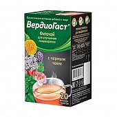 Фиточай Вердиогаст для улучшения пищеварения с черным чаем, фильтр-пакеты 1,5г, 20 шт БАД, Красногорсклексредства